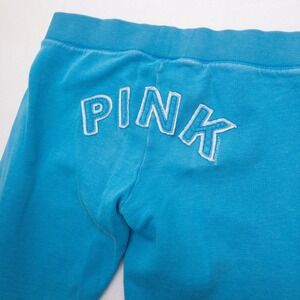 Victorias Secret Pink My Favorite Sweatpants Womens M Blue Y2K Crop Logo Back